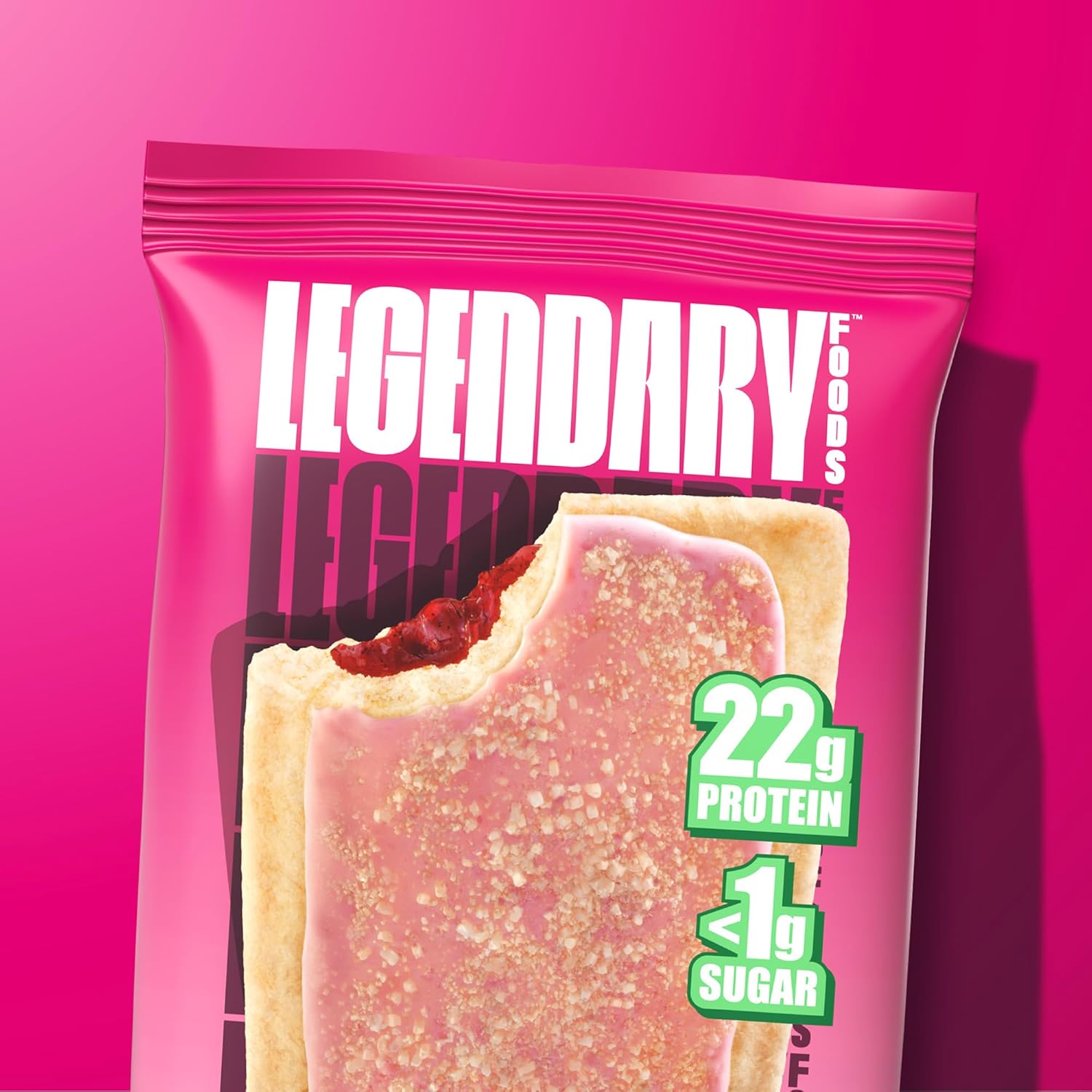 Legendary Foods 22g Protein Cake - Low Carb Meal Replacement Bar - 1 Box of 8 Zero Sugar Bars