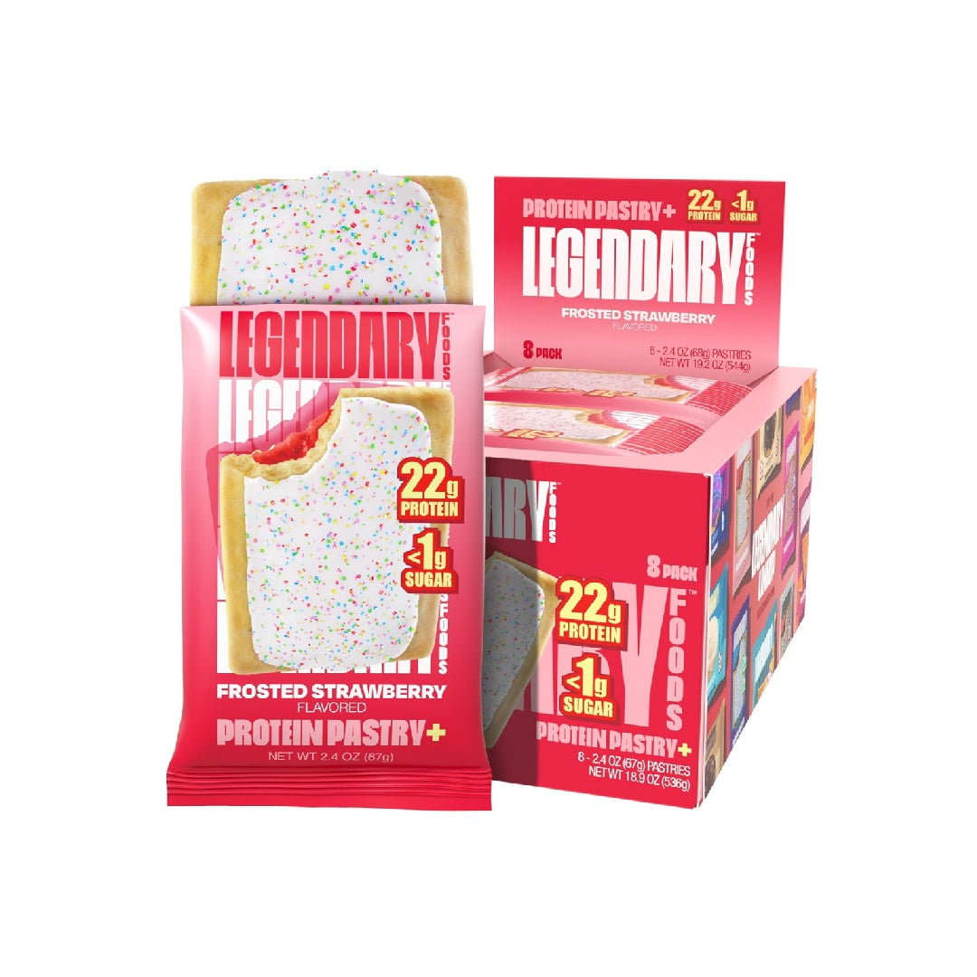 Legendary Foods 22g Protein Cake - Low Carb Meal Replacement Bar - 1 Box of 8 Zero Sugar Bars