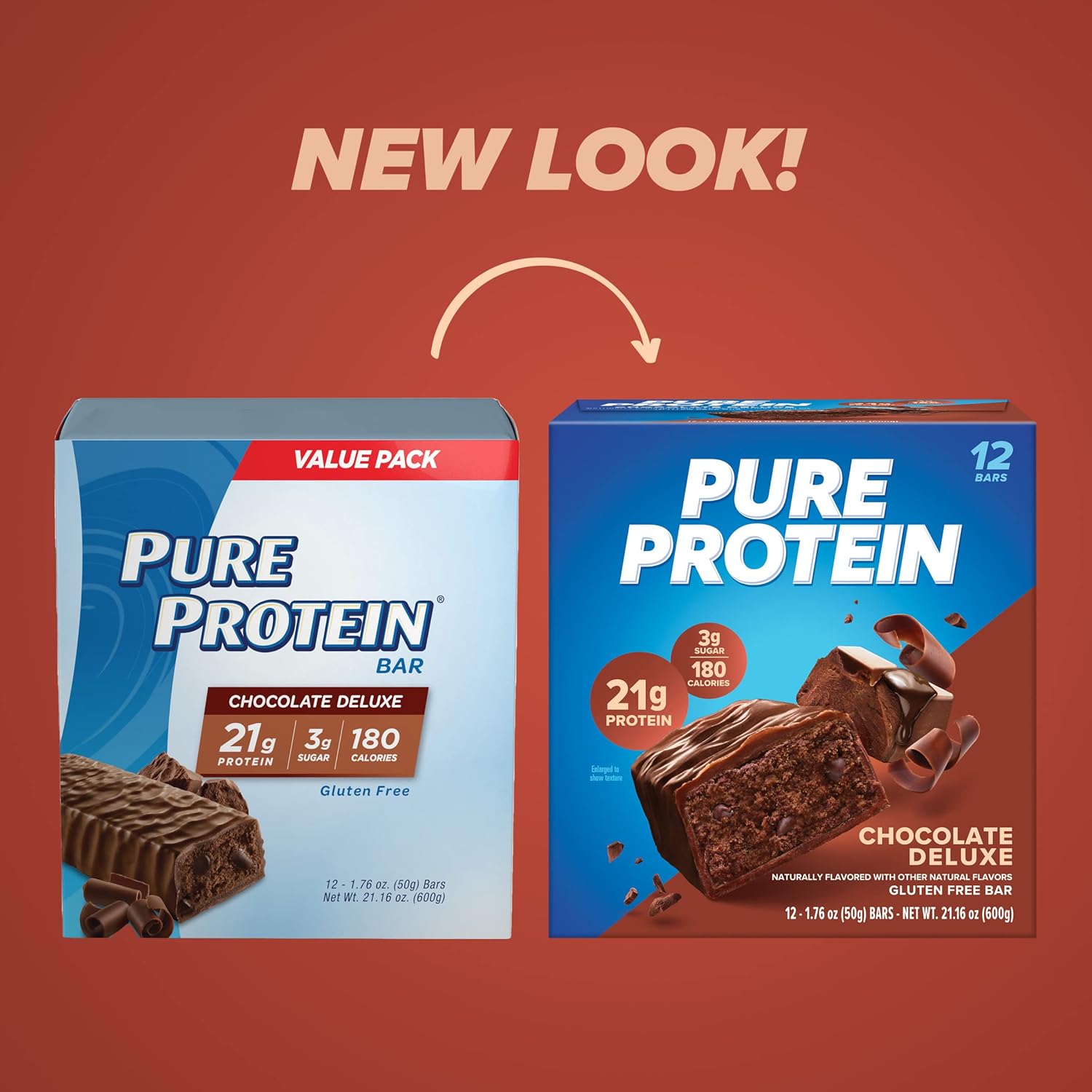 Pure Protein Bar, High Protein, Nutritious Snack, Energy, Low Sugar, 1.76 oz, 12 Count (1 Pack)