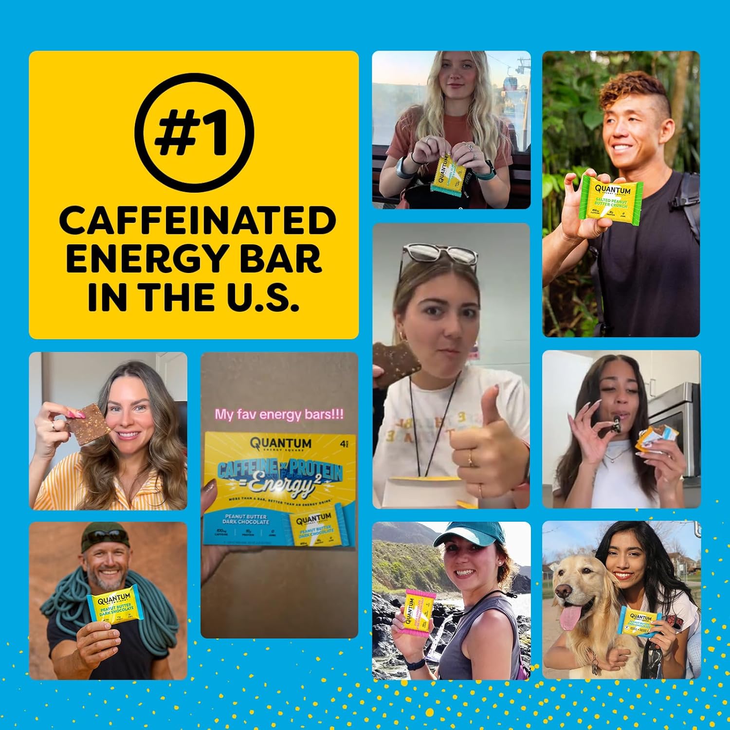 Quantum Energy Cubes: Energy bars with caffeine and 10 grams of protein.