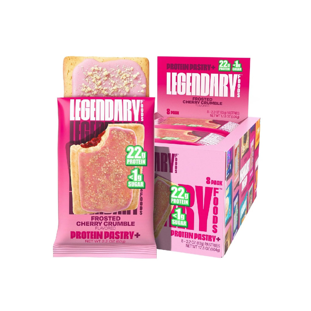 Legendary Foods 22g Protein Cake - Low Carb Meal Replacement Bar - 1 Box of 8 Zero Sugar Bars
