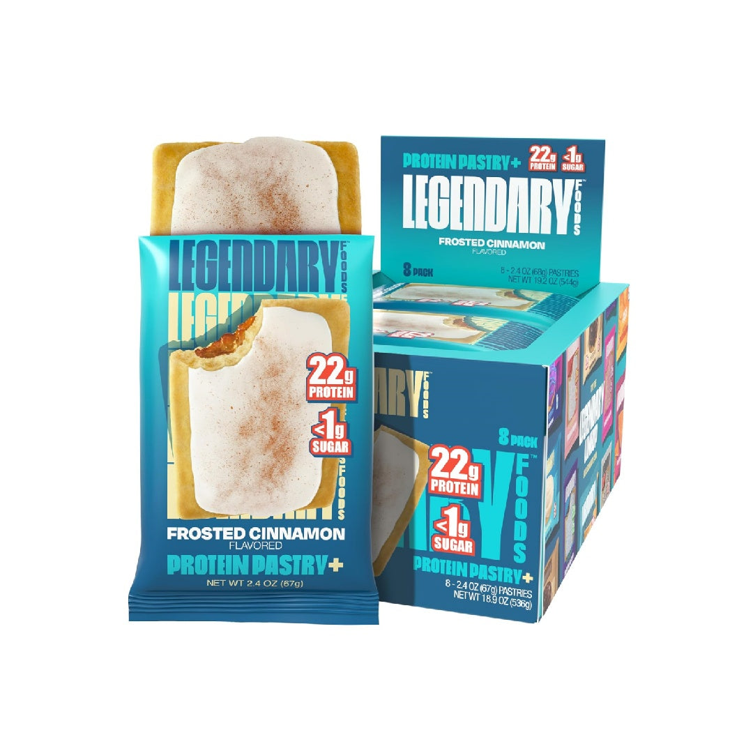 Legendary Foods 22g Protein Cake - Low Carb Meal Replacement Bar - 1 Box of 8 Zero Sugar Bars