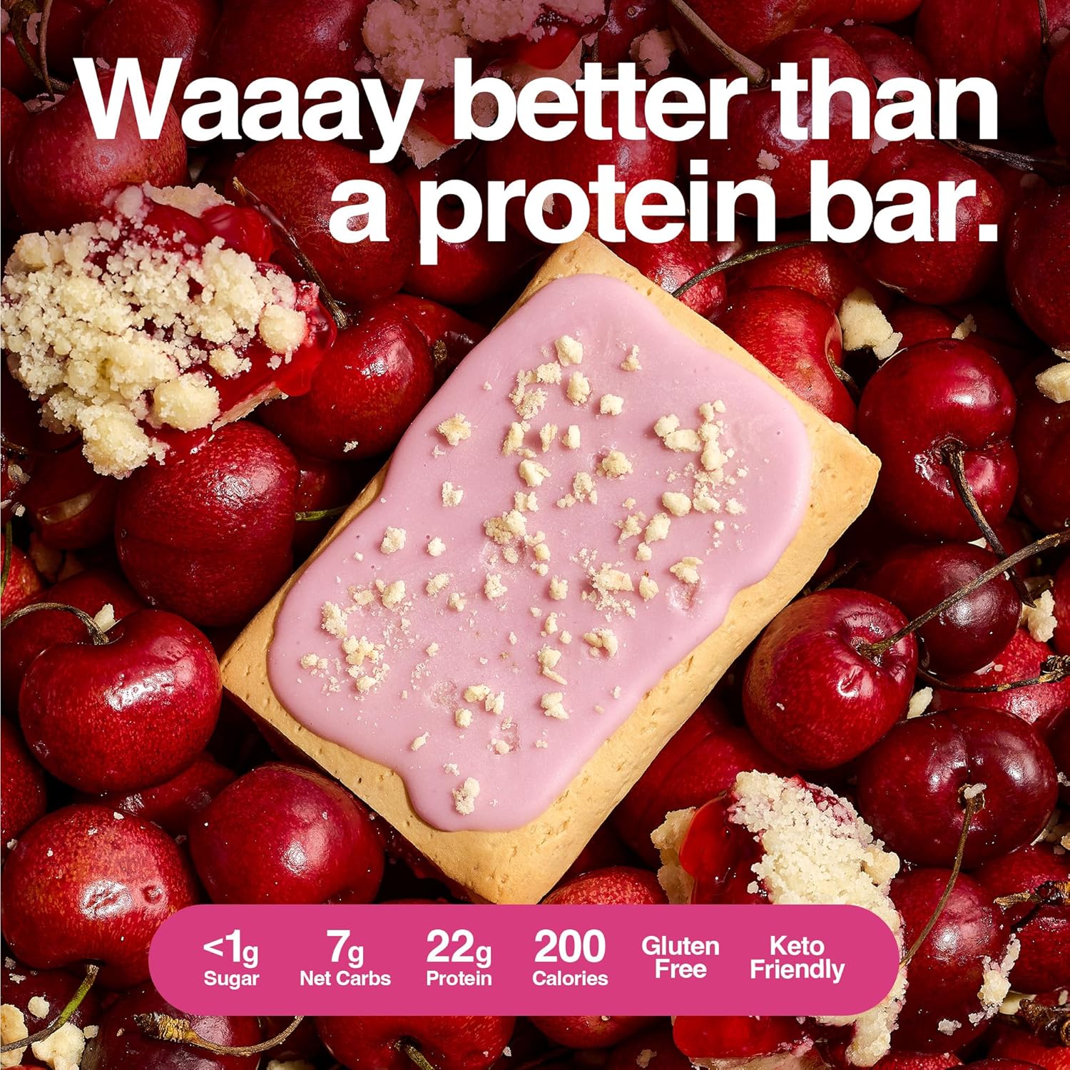 Legendary Foods 22g Protein Cake - Low Carb Meal Replacement Bar - 1 Box of 8 Zero Sugar Bars